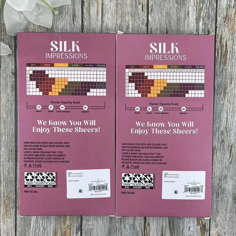 Silk Impressions Shimmer Sheer Pantyhose Stockings 20 Denier Sheer 2, 2-Packs M